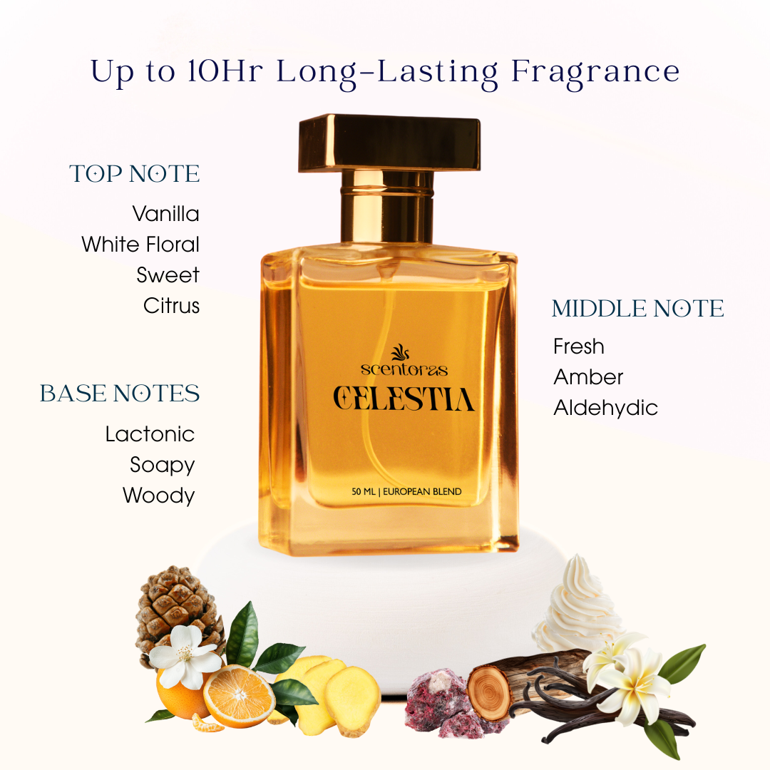SCENTORAS Celestia Unisex Luxury Perfume: European Blend (50ml) | Floral Fragrance