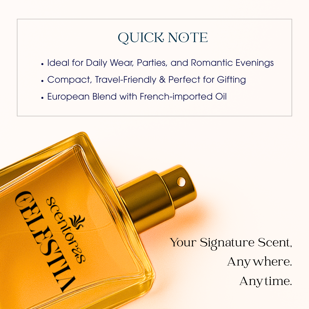 SCENTORAS Celestia Unisex Luxury Perfume: European Blend (50ml) | Floral Fragrance